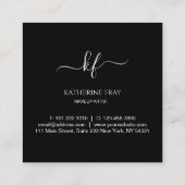 手書きの書道のピンクエレガントの唇 スクエア名刺 (裏面)