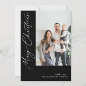 手書きの書道黒のクリスマス写真 シーズンカード (正面)