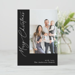 手書きの書道黒のクリスマス写真 シーズンカード