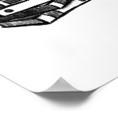 手書きの本&紅茶 ポスター (角)