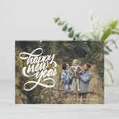 手書きの楽しいお正月家族写真 シーズンカード (スタンド正面)