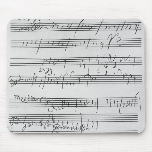 手書きの楽譜 マウスパッド (正面)