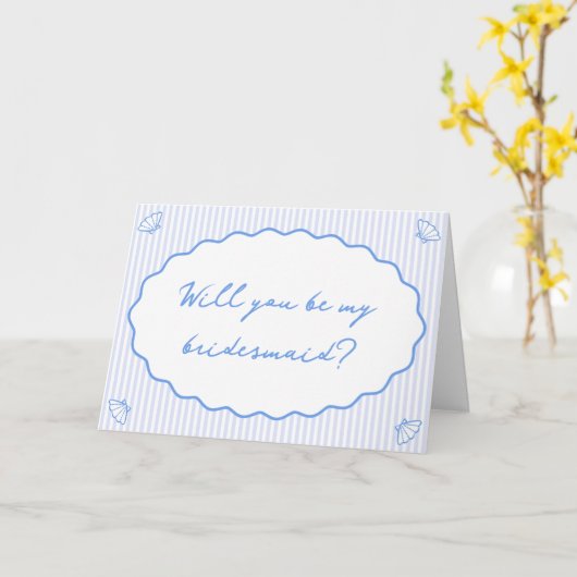 手書きの沿岸ストライプのの花嫁の提案 カード (黄色い花)