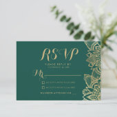 手書きの濃緑色と金色の曼荼羅 RSVP (スタンド正面)