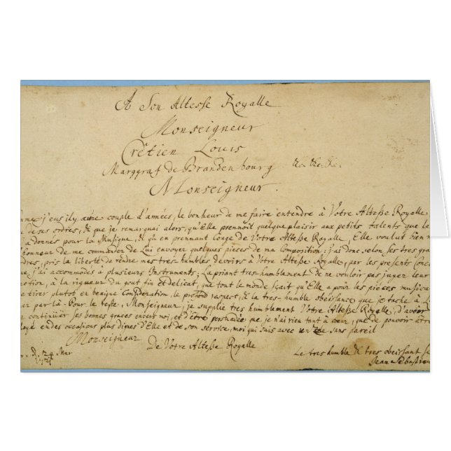 手書きの献呈の「Brandenburgerのコンチェルト (正面横)