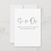 手書きの白いセーブ・ザ・デート写真スクリプト セーブザデート (裏面)