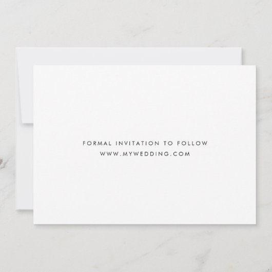 手書きの白い「Save the Date」写真 セーブザデート (裏面)