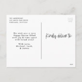 手書きの白字のイースター恵み写真 シーズンポストカード (裏面)