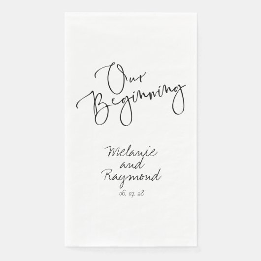 手書きの私たちの最初のディナーナプキン (正面)