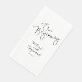 手書きの私たちの最初のディナーナプキン (コーナー)