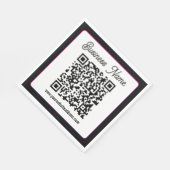 手書きの筆記体スクリプト付きQRコード スタンダードランチョンナプキン (角)