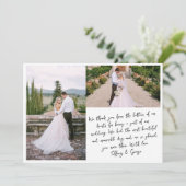 手書きの結婚式のお礼の写真カード サンキューカード (スタンド正面)
