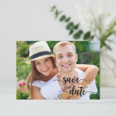 手書きの結婚式の日付カードの保存 セーブザデート (スタンド正面)