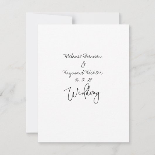 手書きの結婚式の日付カードの保存 セーブザデート (裏面)