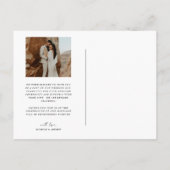 手書きの結婚式2枚の写真の感謝状ポストカード ポストカード (裏面)