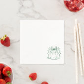 手書きの結婚式 ハートの愛、 オーダーメイド スタンダードカクテルナプキン (インサイチュ)