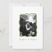 手書きの緑のボホ写真結婚のエレガントシンプル 招待状 (裏面)