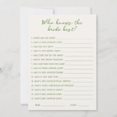 手書きの緑の花嫁のことを一番よく知っている人カード 招待状 (正面)