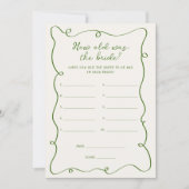 手書きの緑の花嫁の年齢 カード (正面)