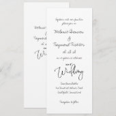 手書きの美しい筆跡 2 私たちの結婚式 4 x 9インチ 長さ 招待状 (正面/裏面)