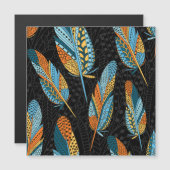 手書きの羽：カラフルの背景。 (正面/裏面)