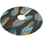 手書きの羽：カラフルの背景。 ブラッシュドポリエステルツリースカート (アングル)