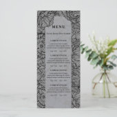手書きの花、グレーのフローラメニューまたは価格表 メニュー (スタンド正面)