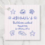 手書きの落書きシーシェルピンクバチェロレッテ フェイバータグ (正面)