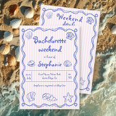 手書きの落書きシーシェルピンクバチェロレッテ 招待状