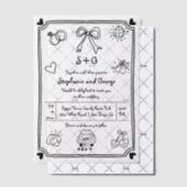 手書きの落書きドお洒落結婚ール ベラム紙招待状 (オフセット (招待状))