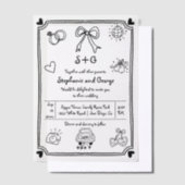 手書きの落書きドお洒落結婚ール ベラム紙招待状 (オフセット)