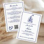 手書きの落書きドードルインワン結婚ズ 招待状