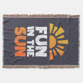 手書きの言葉「太陽のおもしろい」 スローブランケット (正面)