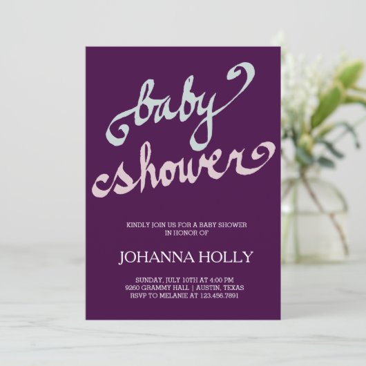 手書きの赤ちゃんシャワー 招待状 (スタンド正面)