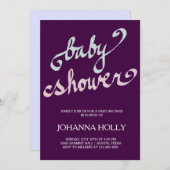 手書きの赤ちゃんシャワー 招待状 (正面/裏面)