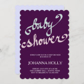 手書きの赤ちゃんシャワー 招待状 (正面/裏面)