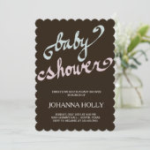 手書きの赤ちゃんシャワー 招待状 (スタンド正面)