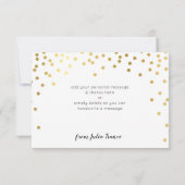 手書きの金の飾りが散りばめられたお礼のメモ 招待状 (裏面)