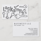 手書きの錠前（白黒） 名刺 (正面/裏面)