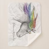 手書きの魔法の一角獣。ミラクルズ。 シェルパブランケット (正面)