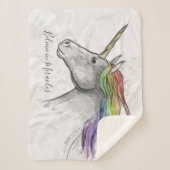 手書きの魔法の一角獣。ミラクルズ。 シェルパブランケット (正面)