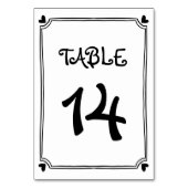 手書きの黒い落書き枠お洒落。 テーブルナンバー (裏面)