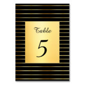 手書きの黒と金ゴールドのエレガントテンプレート テーブルナンバー (裏面)
