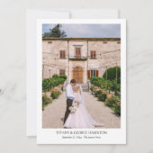 手書きの2枚の写真の結婚式 サンキューカード (正面)