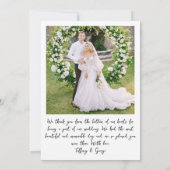 手書きの2枚の写真の結婚式 サンキューカード (裏面)