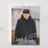 手書きの2025年卒業写真 卒業式 案内状 (正面)