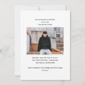 手書きの2025年卒業写真 卒業式 案内状 (裏面)