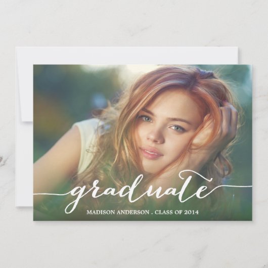 手書きの|の卒業のパーティの招待状 招待状 (正面)