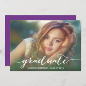 手書きの|の卒業のパーティの招待状 招待状 (正面/裏面)