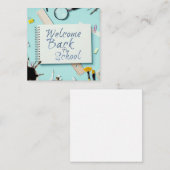 手書きの「ようこそ新学期」 ノートカード (正面/裏面)